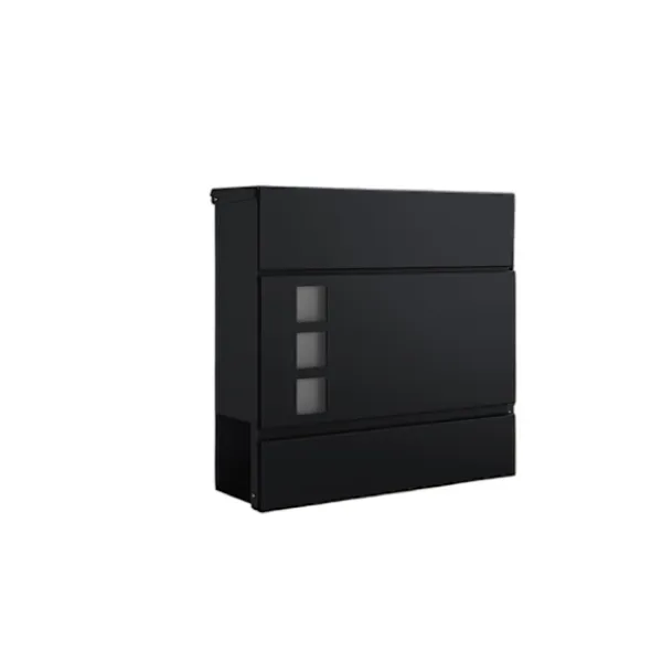 Outlet Rootz Black Mailbox - Letterbox - Postbox - Vejrbestandig beskyttelse - Galvaniseret stål - 37 x 10,5 x 37 cm Postkasser & Brevindkast