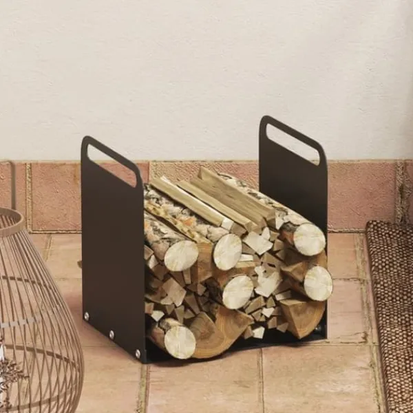 Tilbehør Til Brændeovne & Pejse^Rootz Brændestativ - Brændeholder - Træopbevaring - Praktiske tophåndtag - Pulverlakeret stål - 36,5 cm x 30 cm x 36 cm
