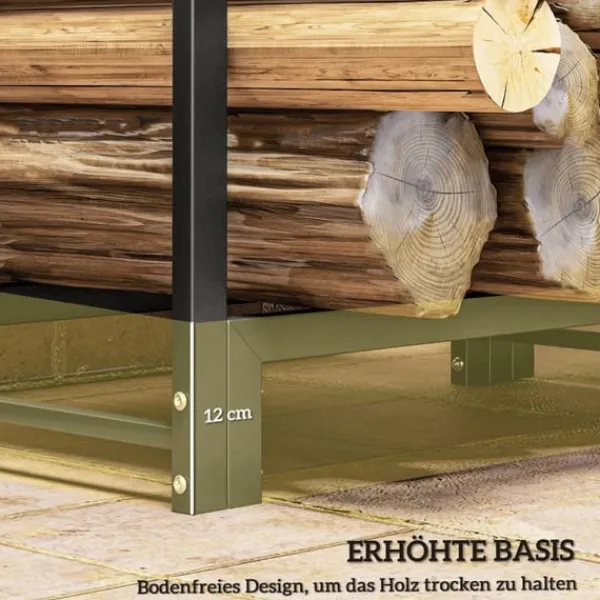 Best Rootz Brændestativ - Brændestativ - Optændingsorganisator - Holder 200 kg - Pulverlakeret stål - 123cm x 32cm x 115cm Tilbehør Til Brændeovne & Pejse