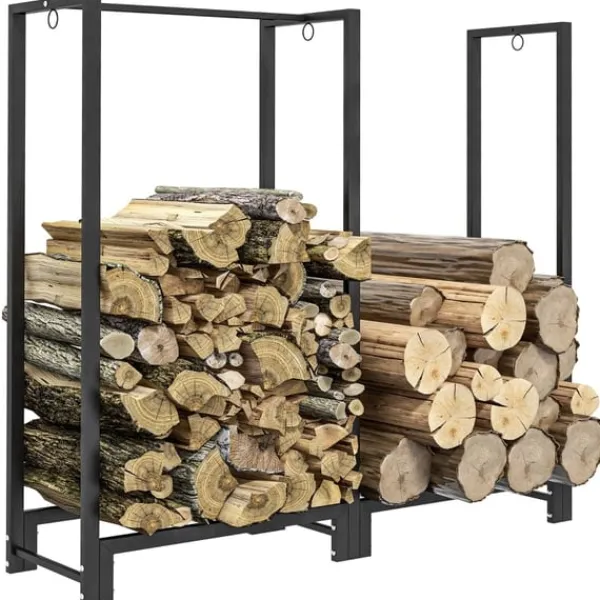 Best Rootz Brændestativ - Brændestativ - Optændingsorganisator - Holder 200 kg - Pulverlakeret stål - 123cm x 32cm x 115cm Tilbehør Til Brændeovne & Pejse