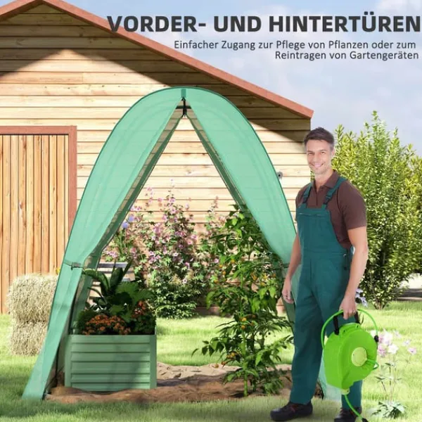Hot Rootz buet drivhus - folie tomathus - bærbart planteskylling - stabilitet og optimal ventilation - 1,8 x 1,8 x 2 m Drivhus