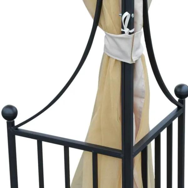 Sale Rootz Castile Garden Gazebo - Sort, Brun - Metal, Polyester - 118,11 cm x 118,11 cm x 108,27 cm Telte & Lysthuse