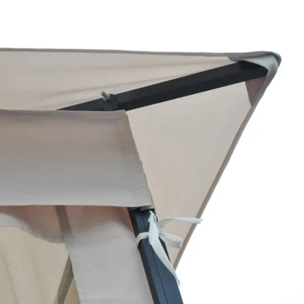 Sale Rootz Castile Garden Gazebo - Sort, Brun - Metal, Polyester - 118,11 cm x 118,11 cm x 108,27 cm Telte & Lysthuse