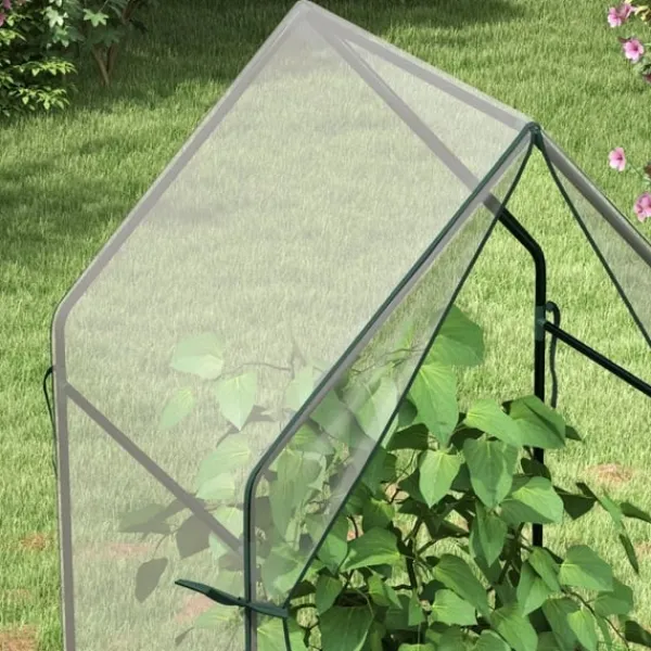 Rootz Drivhus - Cold Frame Drivhus - Film Drivhus - Mini Drivhus - Stål - Plastik - Gennemsigtig + Sort - 90 cm x 90 cm x 145 cm Drivhus