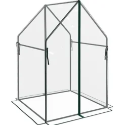 Rootz Drivhus - Cold Frame Drivhus - Film Drivhus - Mini Drivhus - Stål - Plastik - Gennemsigtig + Sort - 90 cm x 90 cm x 145 cm Drivhus