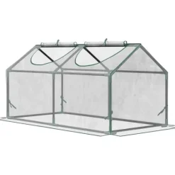 Drivhus^Rootz Drivhus - Folie Drivhus Med Vindue - PVC Drivhus - Tomat Hus - Kold Ramme - Gennemsigtig - 120 x 60 x 60 cm