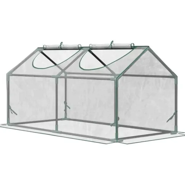 Drivhus^Rootz Drivhus - Folie Drivhus Med Vindue - PVC Drivhus - Tomat Hus - Kold Ramme - Gennemsigtig - 120 x 60 x 60 cm