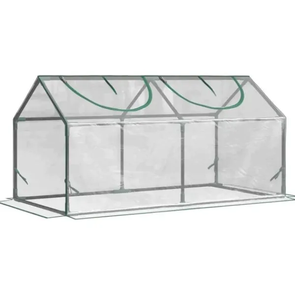Drivhus^Rootz Drivhus - Folie Drivhus Med Vindue - PVC Drivhus - Tomat Hus - Kold Ramme - Gennemsigtig - 120 x 60 x 60 cm