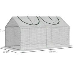 Drivhus^Rootz Drivhus - Folie Drivhus Med Vindue - PE Drivhus - Tomathus - Kold Ramme - Hvid - 120 x 60 x 60 cm