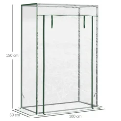Drivhus^Rootz Drivhus - Tomathus - Koldramme med rulledør - Baggård - Balkon - Have - Stål - Plastik - Gennemsigtig - 100 x 50 x 150 cm