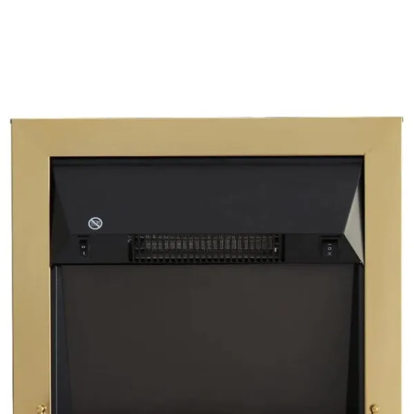 Pejse^Rootz Elektrisk Pejs - Pejs - El Pejseovn - Pejseovn - Fritstående - Pejsflamme - 1000/2000W - Guld - 48,2 X 18,5 X 59,2 Cm