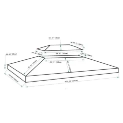 Telte & Lysthuse^Rootz erstatningstag til Metal Havepavillon - Creme - Polyester - 118,11 cm x 157,48 cm x cm