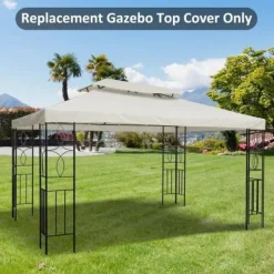 Telte & Lysthuse^Rootz erstatningstag til Metal Havepavillon - Creme - Polyester - 118,11 cm x 157,48 cm x cm