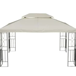 Telte & Lysthuse^Rootz erstatningstag til Metal Havepavillon - Creme - Polyester - 118,11 cm x 157,48 cm x cm