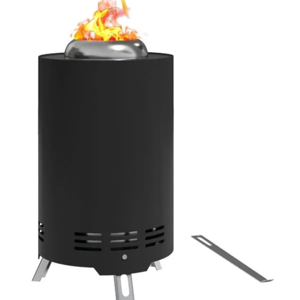 Online Rootz Fire Bowl pejs - Røgfri brandskaller - Rustfrit stål Fire Pit - Robust & varmebestandig - Ø16X25CM Pejse