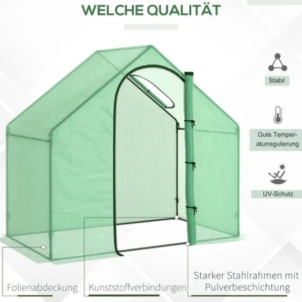 Outlet Rootz Folie Drivhus - Tomat Drivhus - Kold ramme - Holdbar konstruktion - Optimal vækstplads - Forbedret stabilitet - 180cm x 100cm x 168cm Drivhus