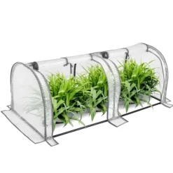Sale Rootz Foliengewächshaus - Drivhus - Plantebeskytter - Havely - Tomathus - Havebrug - Plantehaven - Hvid - 26,4 x 8,6 x 3,9 tommer Drivhus