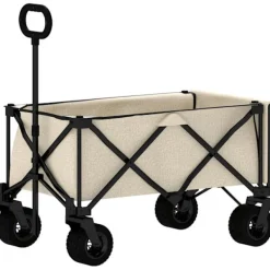Outlet Rootz Garden Car - Foldbar transportkurv - Resilient Handcart - 100 kg kapacitet - 90 cm x 48 cm x 92 cm - Brun Oxford stof Haveværktøj