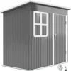 Best Rootz Garden Shed - Garden House - Udendørs opbevaring - Låsbar stålstruktur - 221 cm x 133 cm x 190 cm Skure, Garager & Carports
