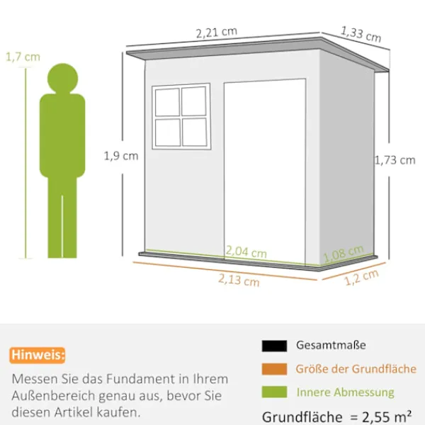 Best Rootz Garden Shed - Garden House - Udendørs opbevaring - Låsbar stålstruktur - 221 cm x 133 cm x 190 cm Skure, Garager & Carports