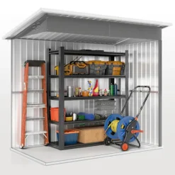 Best Rootz Garden Shed - Garden House - Udendørs opbevaring - Låsbar stålstruktur - 221 cm x 133 cm x 190 cm Skure, Garager & Carports