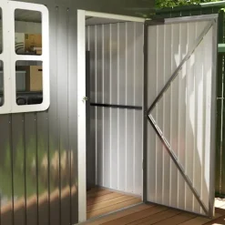 Best Rootz Garden Shed - Garden House - Udendørs opbevaring - Låsbar stålstruktur - 221 cm x 133 cm x 190 cm Skure, Garager & Carports