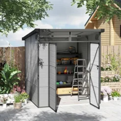 Rootz Garden Shed Bike Shelter - Værktøjsopbevaring - Låselige døre - Holdbar og vejrbestandig - 1,9 m x 1,9 m x 2,15m Skure, Garager & Carports