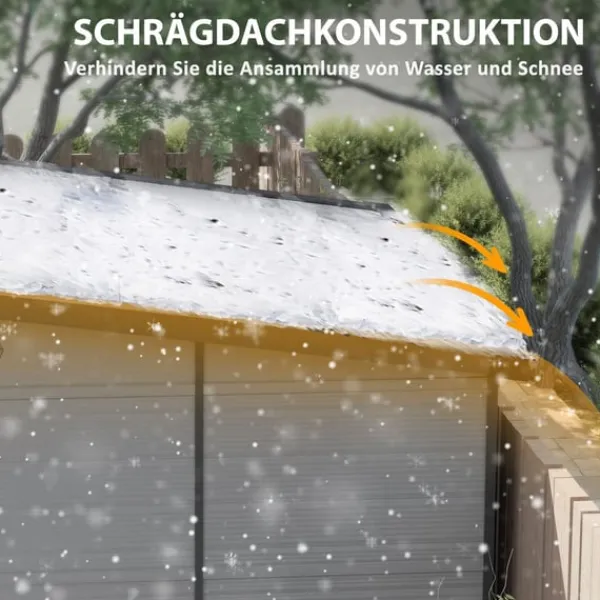 Rootz Garden Shed Bike Shelter - Værktøjsopbevaring - Låselige døre - Holdbar og vejrbestandig - 1,9 m x 1,9 m x 2,15m Skure, Garager & Carports