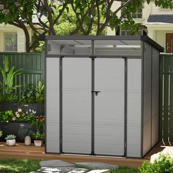 Rootz Garden Shed Bike Shelter - Værktøjsopbevaring - Låselige døre - Holdbar og vejrbestandig - 1,9 m x 1,9 m x 2,15m Skure, Garager & Carports