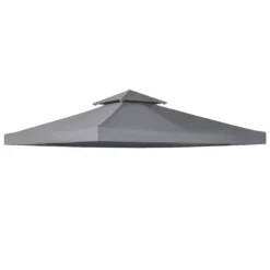 Clearance Rootz Gazebo Udskiftningstag - Udskiftningsbaldakin - Dobbeltlagstag - Pavillontag - Metal - Dybgrå - 300cm x 300co. Telte & Lysthuse