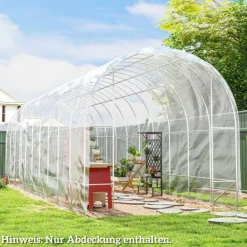 Discount Rootz Greenhouse Cover - Plastic Tarpaulin - Plantedækning - UV -resistent vandtæt - Fremme vækst - 8m x 10m Drivhus
