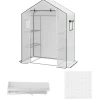 Clearance Rootz Greenhouse Film Cover - UV -beskyttet udskiftning Tarp - Tårebestandig plast - 140x73x190cm hvid Drivhus