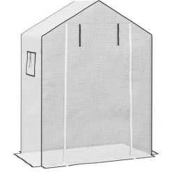 Clearance Rootz Greenhouse Film Cover - UV -beskyttet udskiftning Tarp - Tårebestandig plast - 140x73x190cm hvid Drivhus