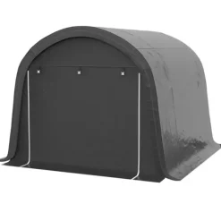 Discount Rootz Haveopbevaringstelt - Robust stålramme - Dækspændingssystem - Festtelte - Store døre - Galvaniseret stål-PE - Grå - 300W x 300D x 235H cm Skure, Garager & Carports
