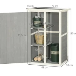Discount Rootz Haveskur - Haveopbevaringsskur - Haveskab - Redskabsskur - Haveredskabsskur - Grå - 75 x 56 x 115cm Skure, Garager & Carports