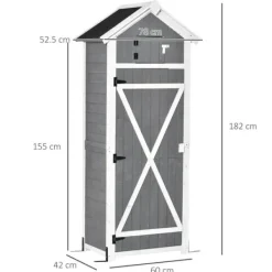 New Rootz Haveskur - Haveopbevaringsskur - Haveskab - Træredskabsskur - Haveopbevaringsskab - Grå - 78 x 52,5 x 182 cm Skure, Garager & Carports