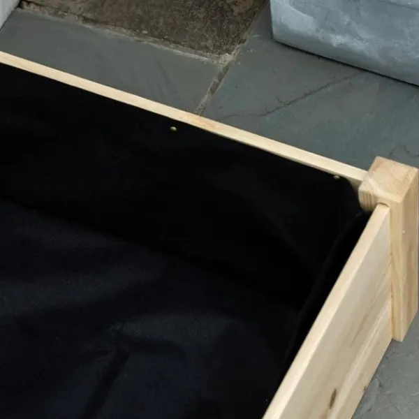 Discount Rootz Højbed - 2 planteområder - Indvendig foring lavet af fleece - Vejrbestandig - Massivt træ - 244 cm x 61,5 cm x 27 cm Plantningsbænke