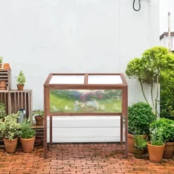 Sale Rootz Højbed - Vækstbord - Urtebed - Plantekasse Til haven - Altan Og Terrasse - Grantræ - PC Board - Brun - 90 x 50 x 93 cm Plantningsbænke