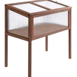 Sale Rootz Højbed - Vækstbord - Urtebed - Plantekasse Til haven - Altan Og Terrasse - Grantræ - PC Board - Brun - 90 x 50 x 93 cm Plantningsbænke