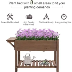 Plantningsbænke^Rootz højbed i træ - Haveplantestativ - Blomsterkasse - Urtepotte - Blomsterbed - Urtebed - 123 x 54 x 74 cm