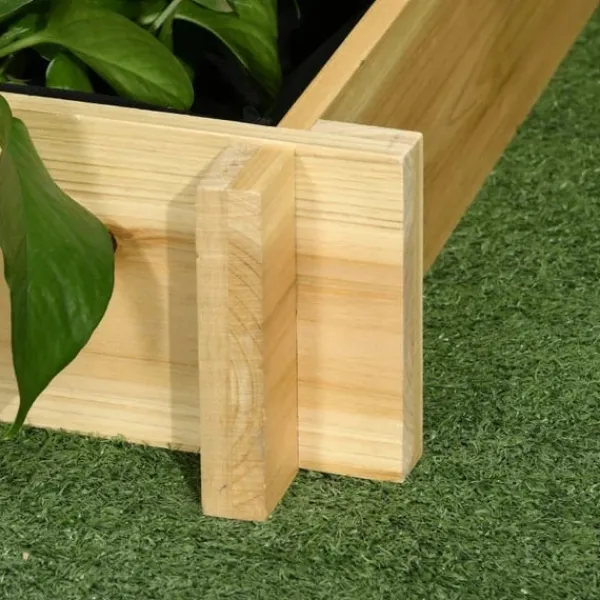 Krukker & Plantebeholdere^Rootz Højseng - Blomsterkasse - 3 Etager - Drænåbning - Stoffor - Naturligt træ - 93 x 93 x 35 cm