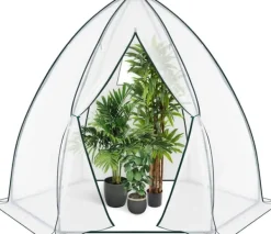 Online Rootz konisk drivhus - Havedrivhus - Plantehus - Vejrbestandig, holdbar struktur, Optimal ventilation - 240cm x 200cm x 240cm / 160cm x 180cm x 160cm | CDON Drivhus