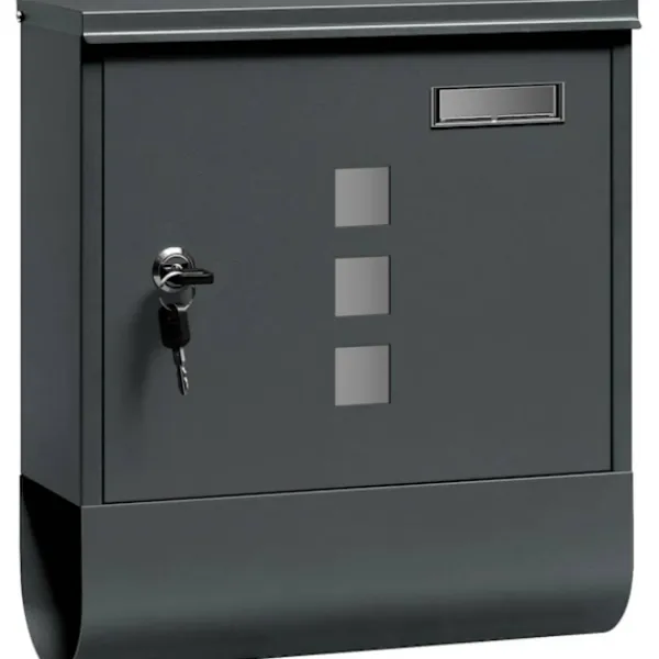 Postkasser & Brevindkast^Rootz Mailbox - Letterbox - Postbox - Holdbar, rustbestandig - 30,6 x 33,5 x 10 cm grå