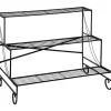 Clearance Rootz metal blomsterstativ - plantestativ - 3 etagers blomsterstativ - sort - 95 x 63 x 72 cm Plantestativer