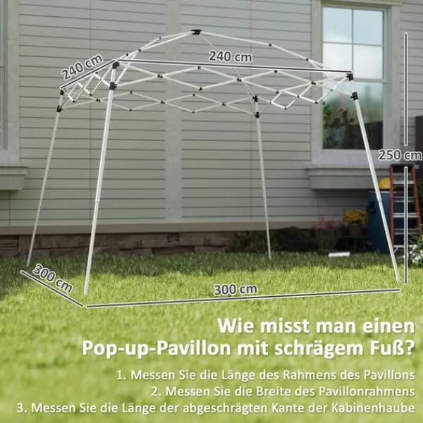Discount Rootz Pavilion Replacement Roof - Tarpaulin - Telt Cover - UPF50+ Sun Protection - Oxford Fabric - 240 cm x 240 cm (øverst) 300 cm x 300 cm (base) Telte & Lysthuse