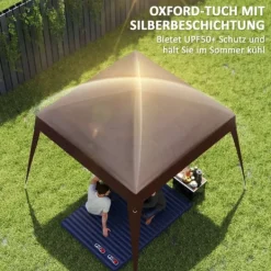 Discount Rootz Pavilion Replacement Roof - Tarpaulin - Telt Cover - UPF50+ Sun Protection - Oxford Fabric - 240 cm x 240 cm (øverst) 300 cm x 300 cm (base) Telte & Lysthuse