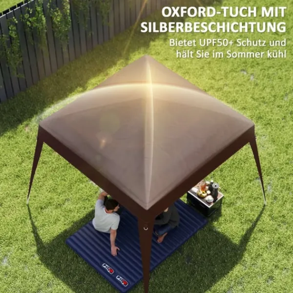 Discount Rootz Pavilion Replacement Roof - Tarpaulin - Telt Cover - UPF50+ Sun Protection - Oxford Fabric - 240 cm x 240 cm (øverst) 300 cm x 300 cm (base) Telte & Lysthuse