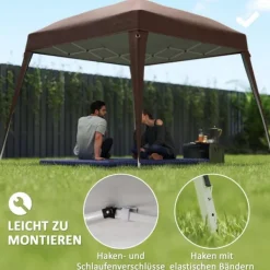 Discount Rootz Pavilion Replacement Roof - Tarpaulin - Telt Cover - UPF50+ Sun Protection - Oxford Fabric - 240 cm x 240 cm (øverst) 300 cm x 300 cm (base) Telte & Lysthuse