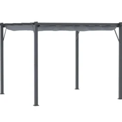 Rootz Pergola - Pergola Med Skydetag - Aluminium - Polyester - Have - Terrasse - Balkon - Koksgrå - Mørkegrå - 300 x 300 x 223 cm Buer, Spalier, Lysthuse Uden Tag