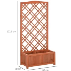 Buer, Spalier, Lysthuse Uden Tag^Rootz Plantekasse - Højbed - Blomsterstativ - Grantræ - Gul - 60 x 30 x 122,5 cm